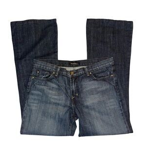 David Kahn Gold Thread Fleur De Lis Flare Bootcut Jeans Size 32